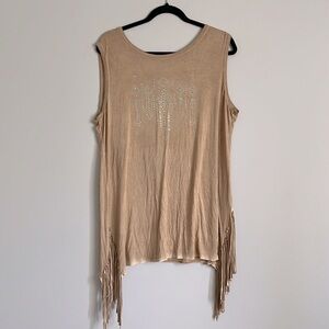 Cowgirl Hardware fringe tunic top XL